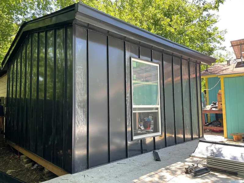 Black standing seam metal wall panels for Metal Roof Installation in Azusa